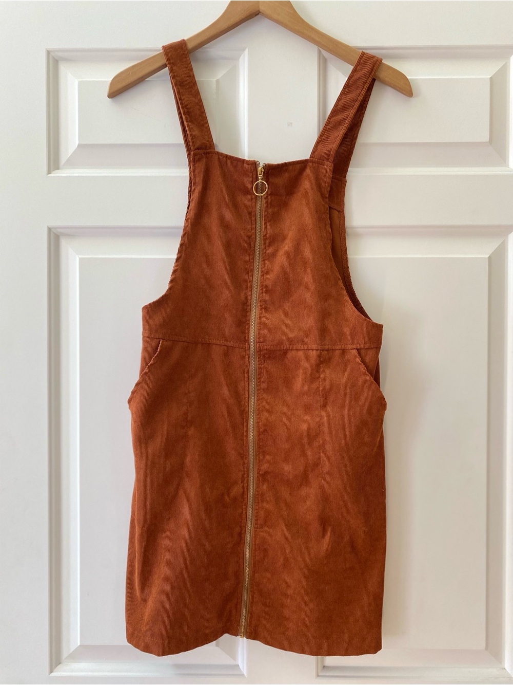 Orange SHEIN Corduroy Jumper Fall Zipper Jumper Medium